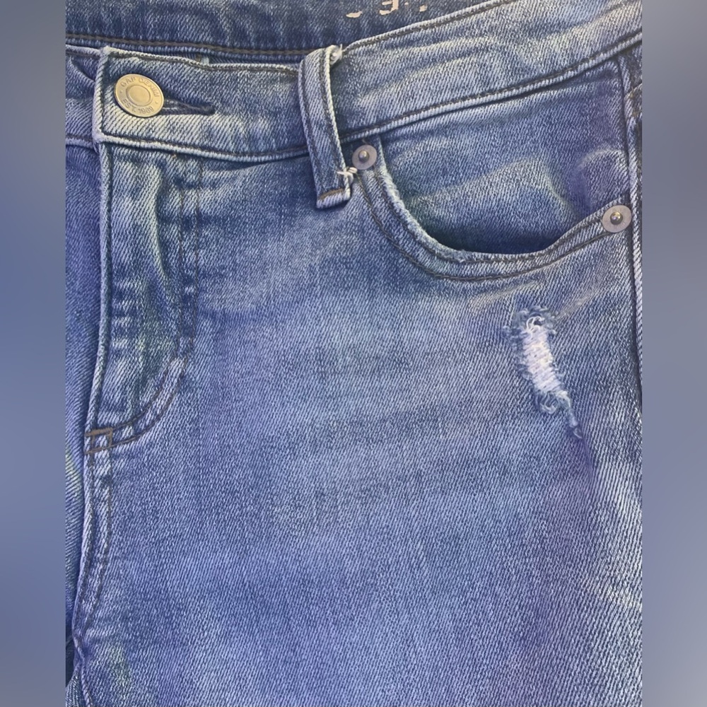 Gap 1969 Girlfriend Distressed Blue Jeans - Picture 7 of 9
